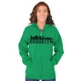 thumbnail image 4 of Brooklyn NYC Skyline New York City NY Zip Up Hoodie Men's Women's Brisco Brands 5X, 4 of 6
