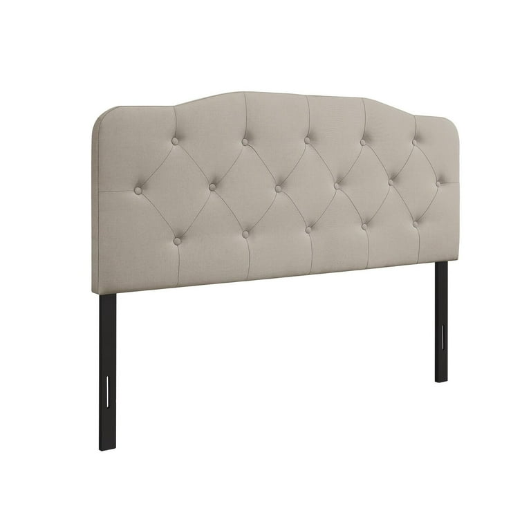 Angela Button tufted Adjustable Headboard Warm Grey Full Walmart