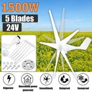 Lmtime 1500W 5 Blades Wind Turbines Generator Horizontal 24V Energy Turbines Charge