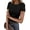 Black, variant on Fantaslook Slim Fit Tops for Women Short Sleeve Crew Neck Shirts Stretch Basic Casual T Shirts