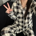 thumbnail image 5 of Women's Star Print Pajamas Set Long Sleeve Top And Long Pants Sleepwear 2 Piece Set for Women Autumn Casual Home Loose Pajamas (SY153-2,L), 5 of 7