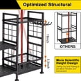 thumbnail image 5 of 5 Tier Garden Tool Organizer, Metal Yard Tools Storage Rack, Garage Storage and Organization, Heavy Duty Garden Tool Organizer for Garage, Yard, Patio, Shed, Indoors and Outdoors, Black, 5 of 18