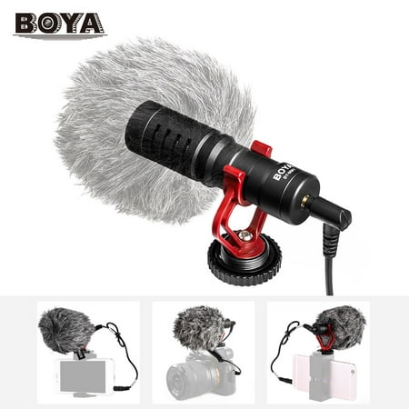 BOYA BY-MM1 Mini Cardioid Microphone Metal Electret Condensor Video Mic 3.5mm Plug for 6/ 6plus for Huawei Smartphone Tablet PC for Canon Nikon Sony DSLR Camera