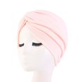 thumbnail image 1 of Turbante de estilo étnico, gorro cruzado de algodón de imitación, gorro de quimioterapia, gorro envolvente, 1 of 6