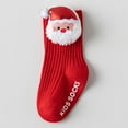 thumbnail image 2 of newwalpole Kids Slipper Socks - Girls Boys Christmas Anti-Slip Socks - Warm Thick Lining Cozy Soft Indoor Outdoor Gifts Red for Size 2.5-3 Years, 2 of 7