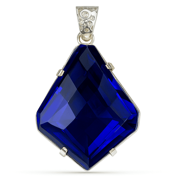 Natural Blue Tanzanite Pendant 87.5 Ct CERTIFIED Sterling Silver 925 Jewelry