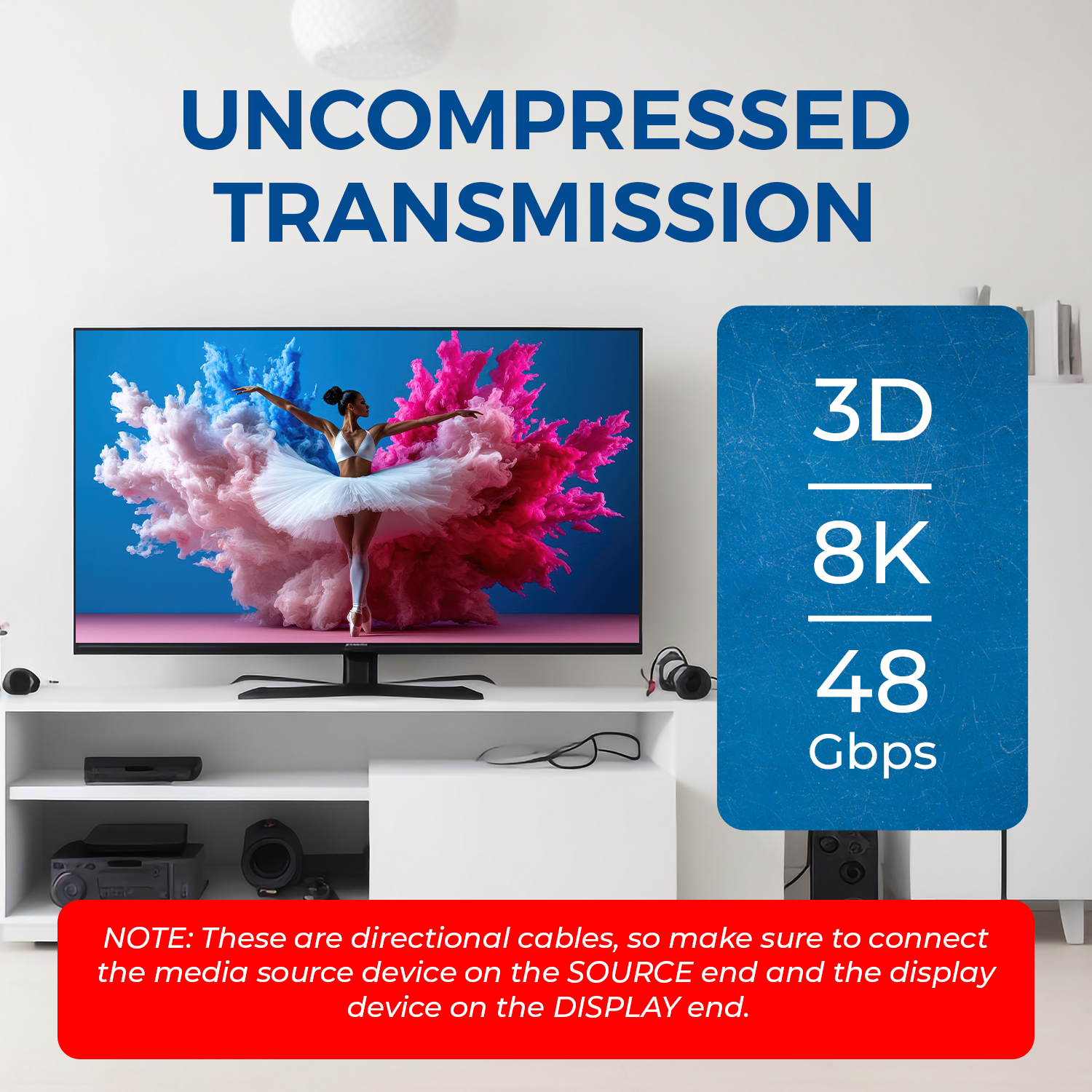 OREI 100ft HDMI™ AOC Hybrid Fiber Optic Cable UHD 8K60 (AOC-8K-100)