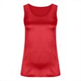 thumbnail image 5 of aidice Women's Satin Silk Tank Tops Sleeveless Crew Neck Tanks Loose Comfy Summer Daily Casual Tops Solid Color, 5 of 7