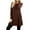 Long Sleeve: AMERICANO, variant on Women Round Neck Long or 3/4 Sleeve Flattering Comfy Swing Tunic Loose Fit Flowy Dress Top