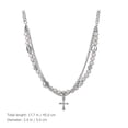 thumbnail image 4 of Collier Croix à Perles Superposées Femme Collier Ras-du-Cou Superposé Collier Pendentif Croix, 4 of 9