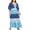 Blue Floral Mix, variant on Avenue Womens Plus Smocked Long Maxi Dress