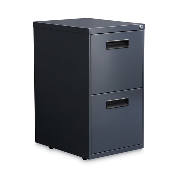 Alera ALEPAFFCH 14.96 in. x 19.29 in. x 27.75 in. 2 Legal/Letter-Size File Drawers Left or Right File Pedestal - Charcoal