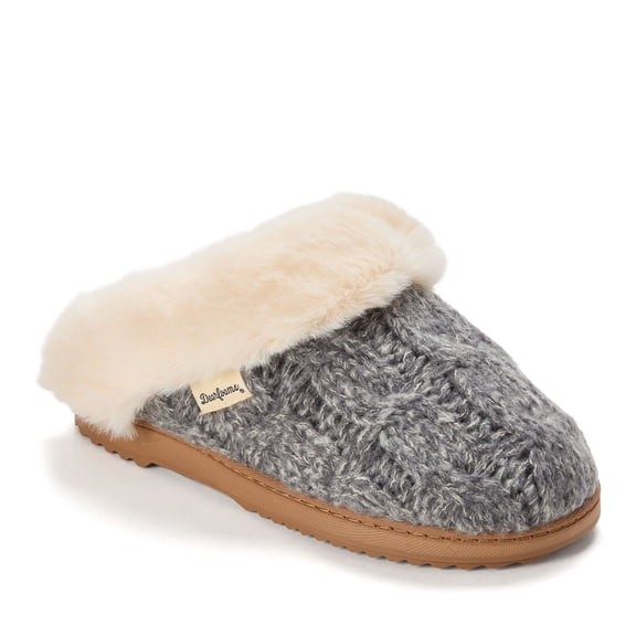 Dearfoams Women's Nicki Knit Scuff Cable Knit Slippers