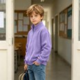 thumbnail image 6 of SERTGUTR Boys Waffle Knit Jacket Full Zipper Stand Collar Long Sleeve Ribbed Cuffs Solid Color Casual Top Everyday School Fall Winter Coat, 6 of 8