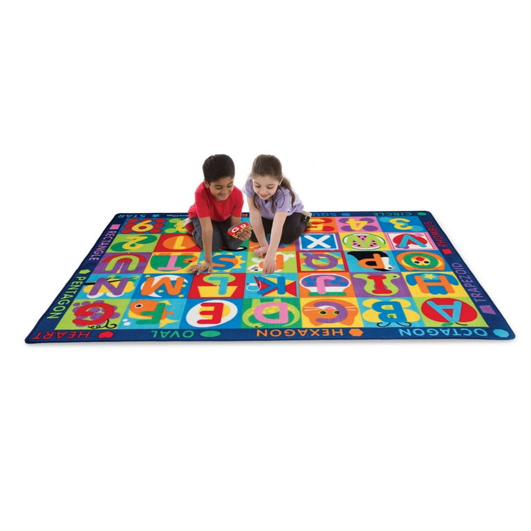 Melissa Doug Jumbo ABC 123 Rug 58 x 79 inches 36 Game Cards Walmart