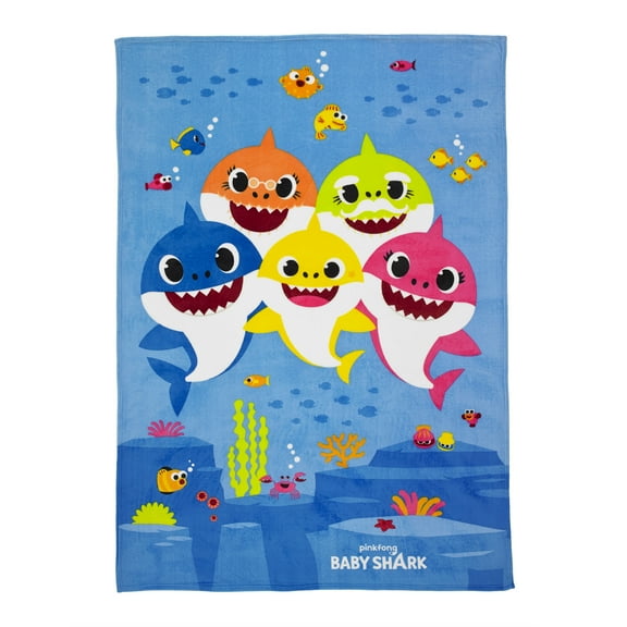 Baby Shark Kids Plush Blanket, 62” x 90”