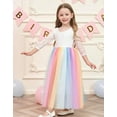 thumbnail image 2 of Topmaker Girl Toddler Full-Length Straight Tulle Tutu Lace Back Party Flower Girl Dress, Colorful, 9-10 Years, 2 of 2