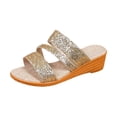 thumbnail image 2 of Willtoo Women's Glitter Sequins Peep Toe Platform Wedge Slip On Mules Plus Size Summer Orthopedic Sandals, 2 of 7