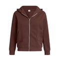 thumbnail image 4 of Gubotare Girls Zip Up Hoodie Kids Fashion Oversized Sweatshirt Jacket With Pockets Lightweight Preppy Sweatshirts 5-14 Years (Coffee, 10-11 Years), 4 of 7