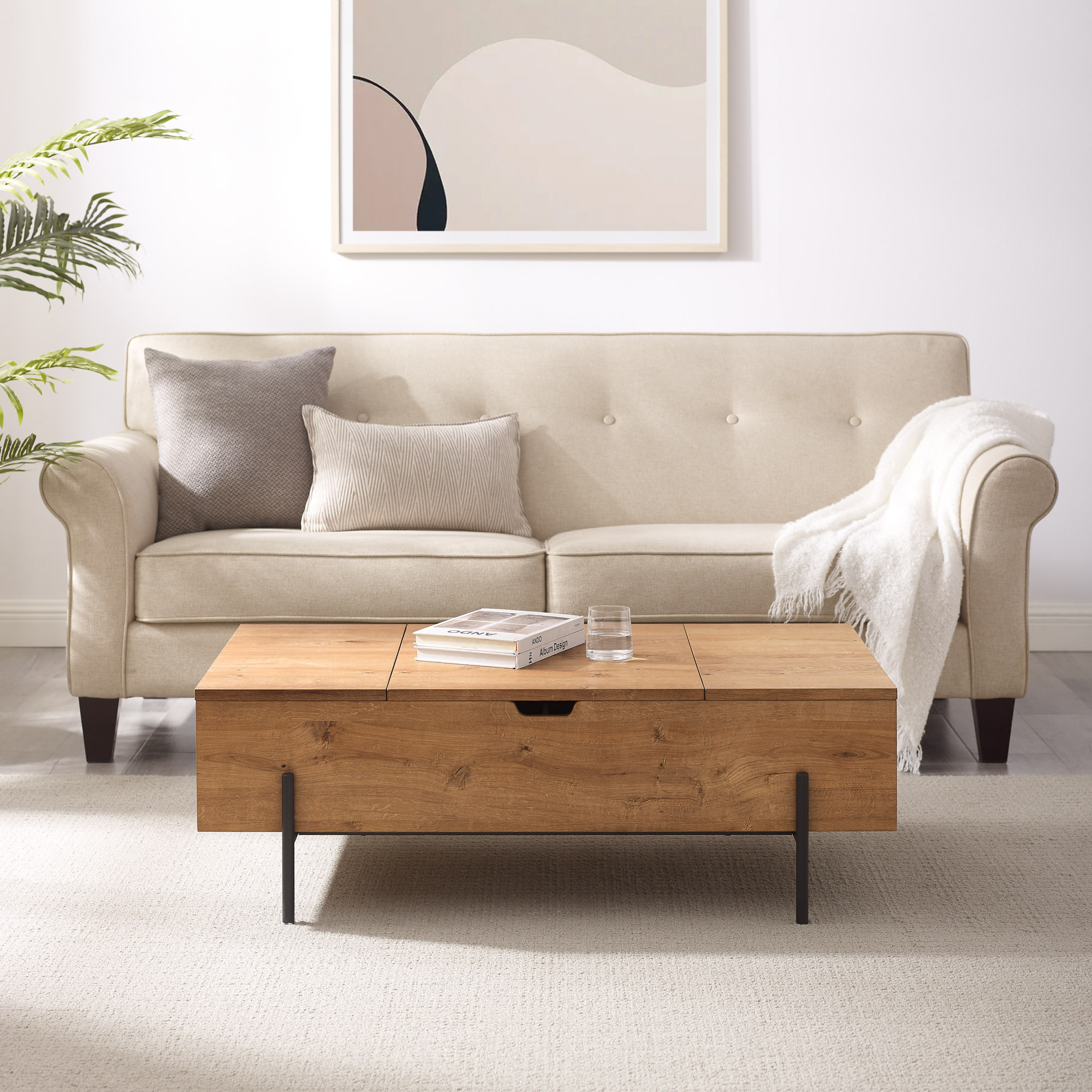 Gap Home 43" Modern LiftTop Coffee Table with Side Storage, English