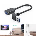 thumbnail image 2 of Cable de extensión USB 3.0 compacto con curvatura de 90 grados, adecuado para varios dispositivos, 0,3 m, curva hacia arriba, 2 of 5
