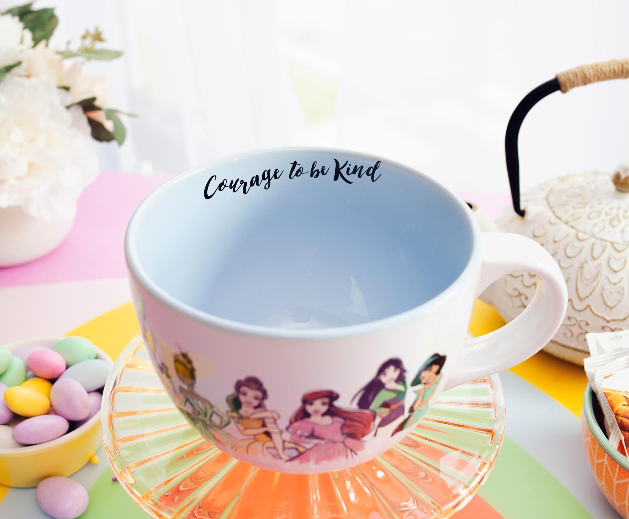 Disney Princess Ceramic Soup Mug with Vented Lid Holds 24 Ounces