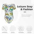 thumbnail image 6 of The Xecao Summer Leopard Women's Crew Neck Body Suit, a short-sleeved bodysuit and basic swimsuit, both comfort and style for dating and daily life, 6 of 9