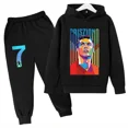 thumbnail image 3 of Conjunto de sudadera y pantalones deportivos para niños, conjunto de 2 piezas para niños y niñas, ropa para niños con estampado de avatar de Ronaldo, 3 of 5
