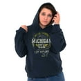 thumbnail image 4 of Michigan Distressed Vintage MI Motor Unisex Plus Fleece Graphic Hoodie Brisco Brands 2X, 4 of 4