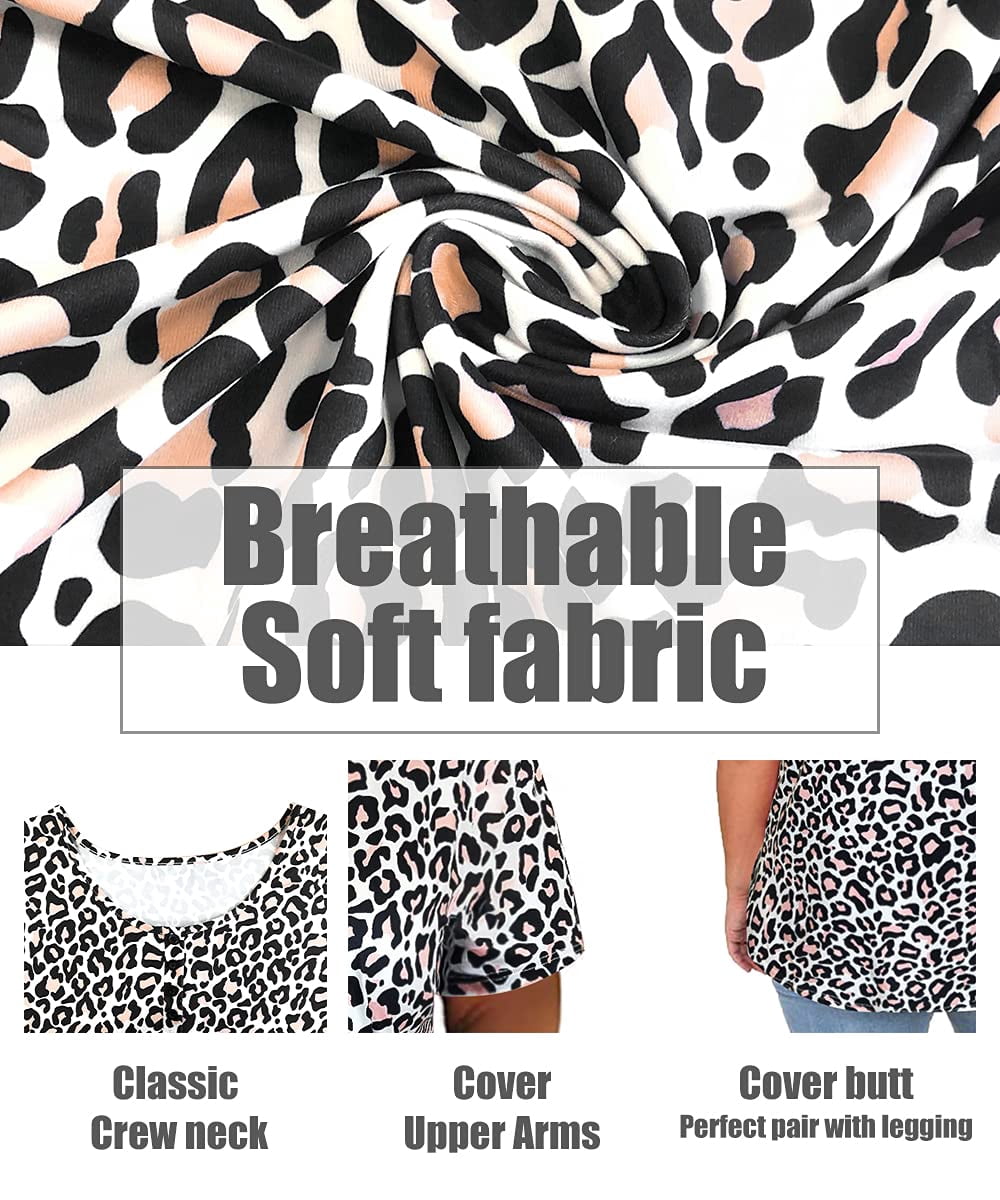 CARCOS Plus Size Leopard Henley Shirt – Short Sleeve, Button Up, Rayon/Spandex, Sizes XL-5XL, Cheetah Print Top