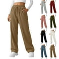 thumbnail image 1 of RKSTN Women's Corduroy Pants Plus Size Slim Fits Elastic Waisted Drawstring Lounge Pants Womens Casual Solid Oversized Loose Fits Comfortable Trousers Straight Leg Work Pant Fall Spring Clothes, 1 of 8