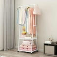 thumbnail image 6 of Clothes Rack on Wheels,Triangle Coat Rack, Rolling Garment Rack, 2 Tier Rolling Clothes Rack, Coat Hanging Rack for Shoes,Clothing,bag Portable Garment Laundry Rack For girls, 6 of 9
