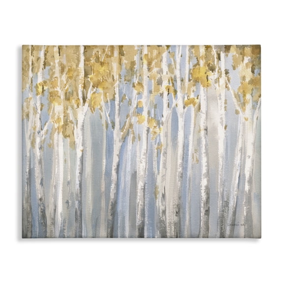 Stupell Industries Farmhouse Line of Birch Trees Mystical Spring Forest Landscape Canvas Art, 40 x 30, by Danhui Nai