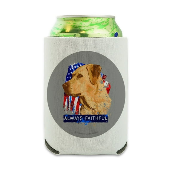 Always Faithful Yellow Lab Labrador Hunting Dog Can Cooler - Drink Sleeve Hugger Collapsible Insulator - Beverage Insulated Holder