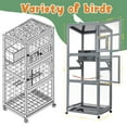 thumbnail image 3 of Demi Bonn 68" Outdoor Large Bird Cage with Universal Wheels, Wood Bird Aviaries Flight Cage Indoor Bird Habitats for Habitat for Parakeets, Lovebirds, Canaries, Gray, 3 of 7