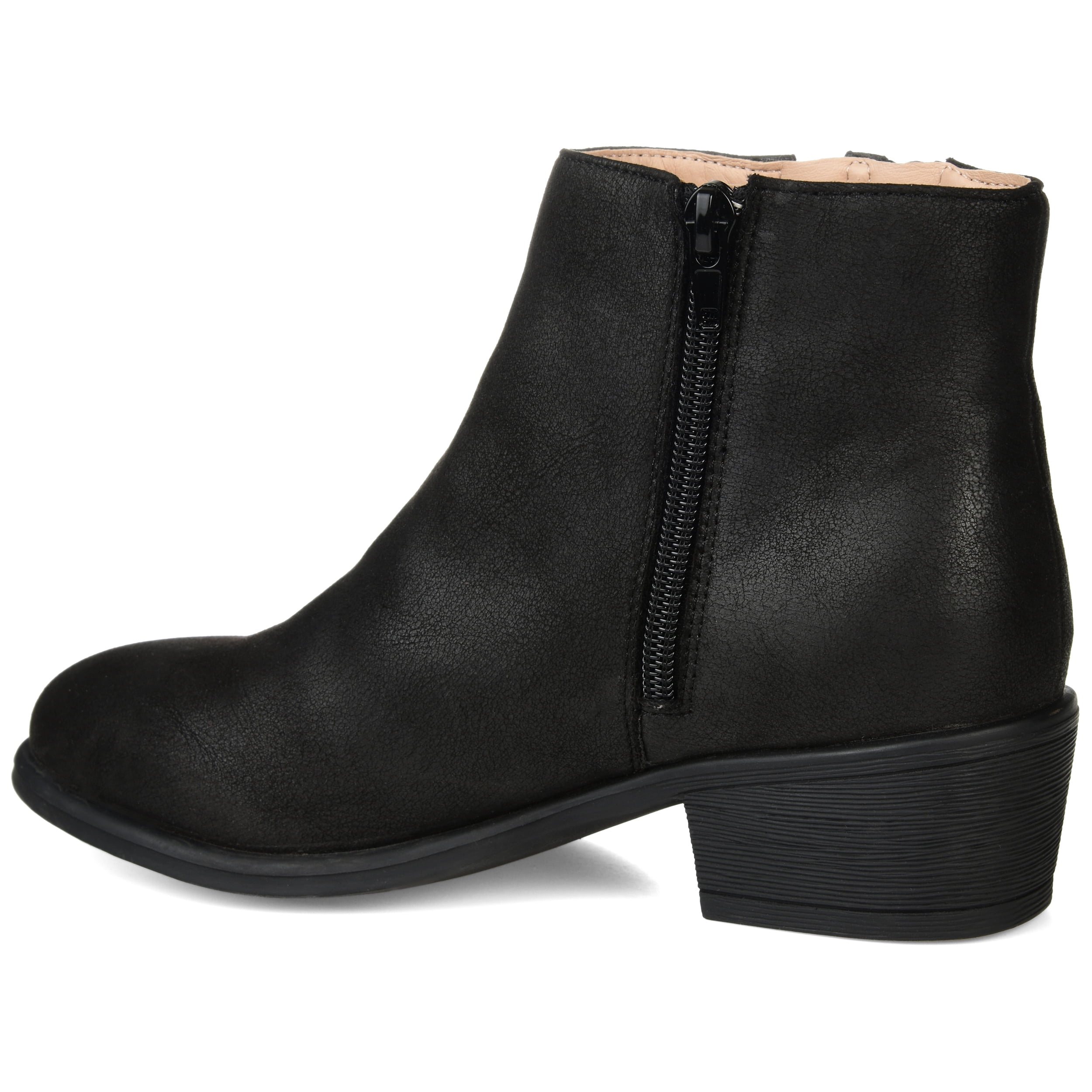 Journee Womens Jayda Inside Zip Stacked Heel Booties