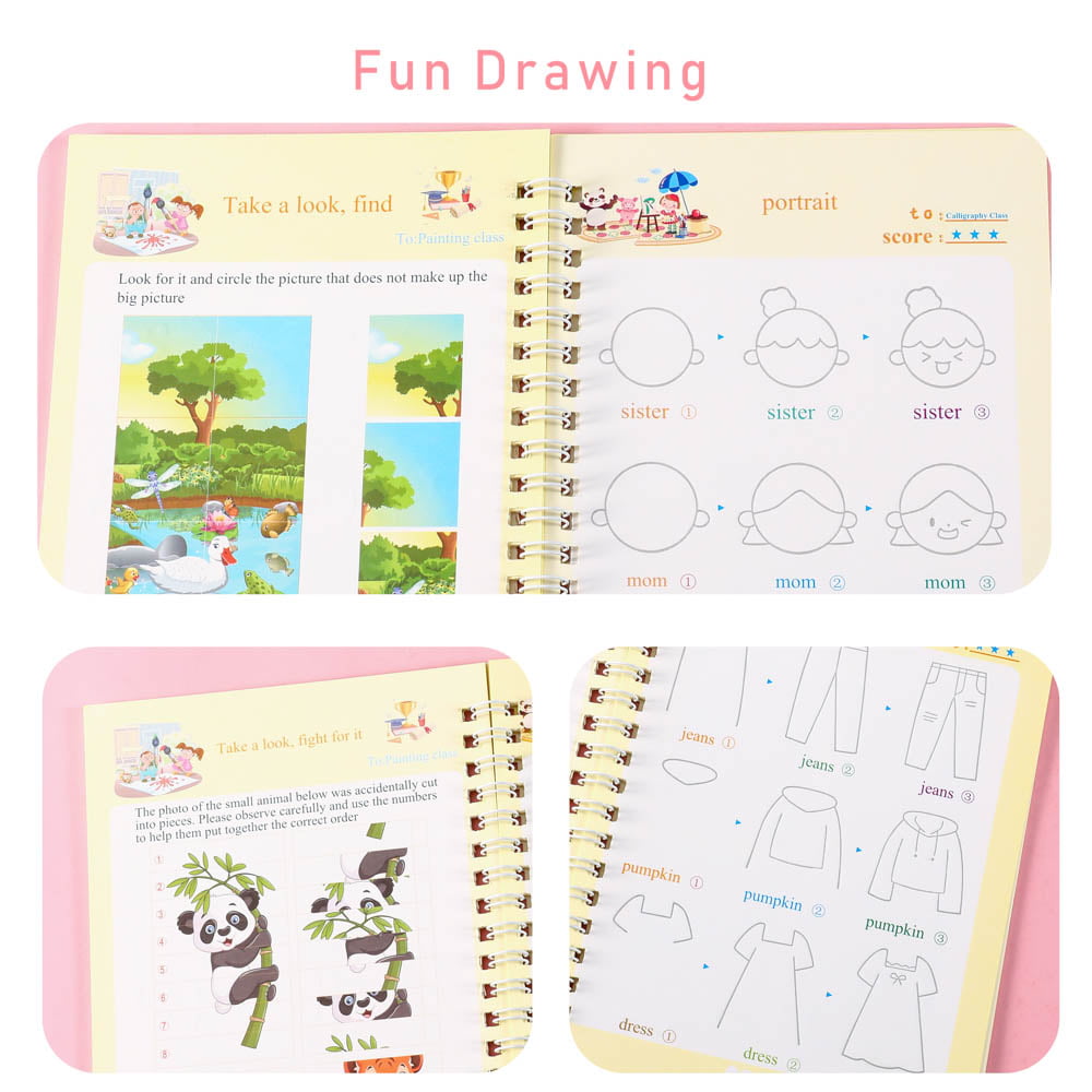 co231 Reusable Kids' Writing Practice Book with Pens Perfect for