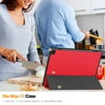 thumbnail image 6 of SaniMore for Amazon Fire Max 11 Tablet Case 11 inch, Auto Sleep/Wake, Folio Slim Rugged PC Cover Support Tri-Fold Kickstand Droop Proof Tablet Case for Amazon Fire Max 11 2023, Red, 6 of 9