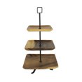 thumbnail image 3 of Polished Wood 3 Tier Square Shaped Serving Tray, 3 of 5