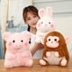 thumbnail image 2 of 18/40cm Cartoon Anime Family Cow&Penguin&Elephant&Pig&Rabbit Plush Toys for Children Stuffed Doll Baby Appease Toys Xmas Giftspig28cm Deng Xun unisex, 2 of 2