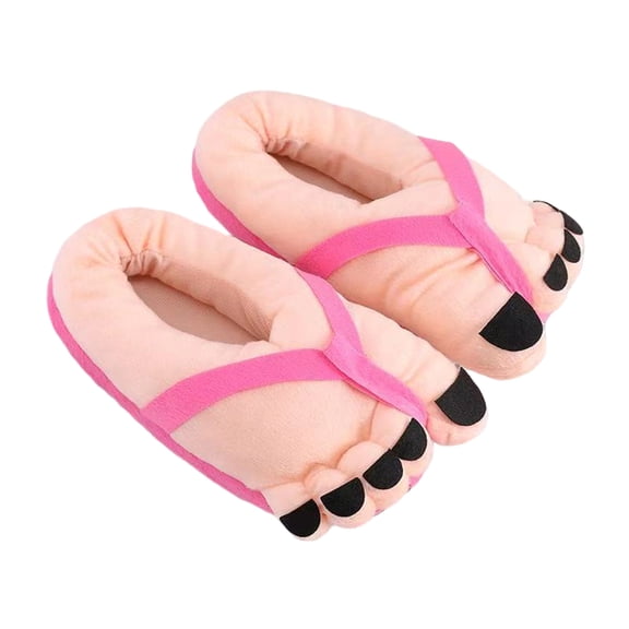 Primegos Funny Big Toes Slippers Non-Slip Cozy Plush Slippers Novelty Warm Home Slippers for Men Women Indoor Lounge Bedroom Wear