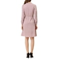 thumbnail image 3 of Vestido midi A-line de satén con cuello atado INSPIRE CHIC para mujer en rosa M, 3 of 5