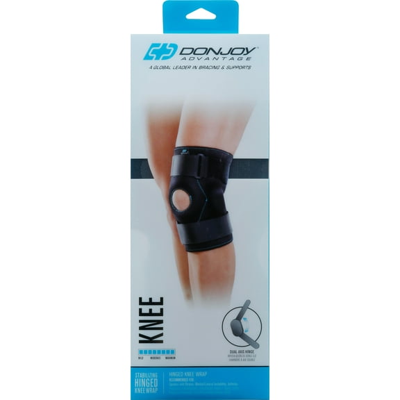donjoy advantage stabilized hinged knee wrap, black