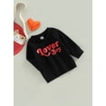 thumbnail image 3 of Toddler Baby Valentine’s Day Sweatshirt Long Sleeve Round Neck Letter Print Pullover, 3 of 7