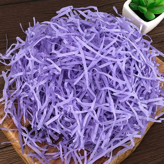 Zhuge 100g Lafite Grass Silk PaperCut Paper Shred Filler for Gift Wrapping Basket Filling Birthday Wedding Christmas Thanksgiving Mother's Day (Purple)