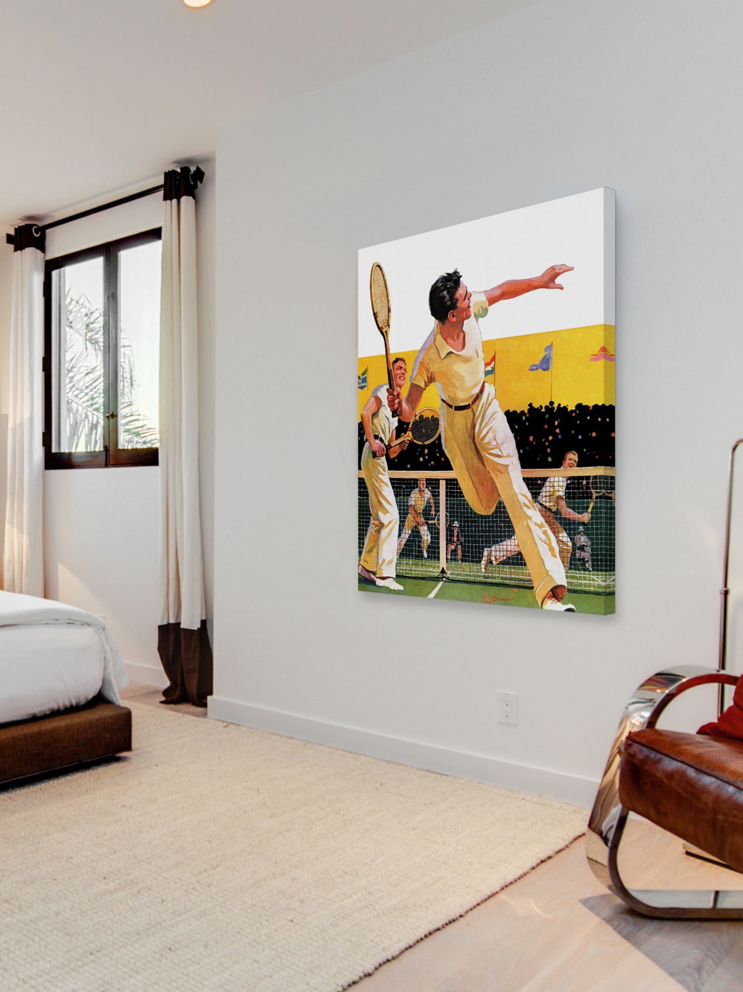 Marmont Hill Doubles Tennis Match by Maurice Bower Painting Print on Canvas