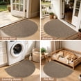 thumbnail image 2 of JAATOP 17"x 30" Doormat, Non-Slip Absorbent Welcome Mat, Dirt Trapper Indoor Entryway Rug, Machine Washable, Half Round, PP, Beige, 2 of 7