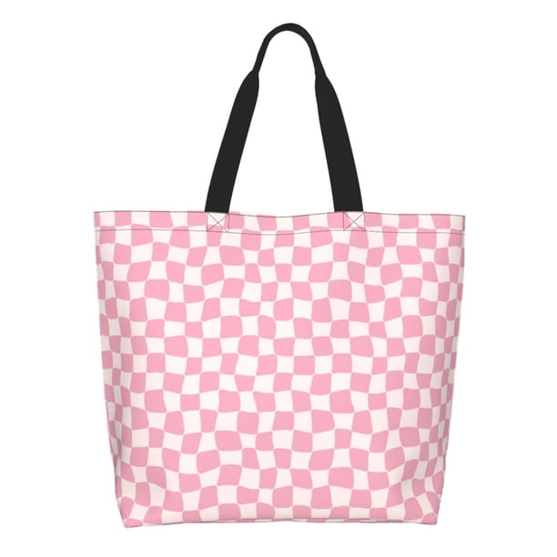 Disketp Irregular Plaid Bolsa Tote Estampada para Mujer, Bolso de Hombro y de Mano para Compras y Viajes