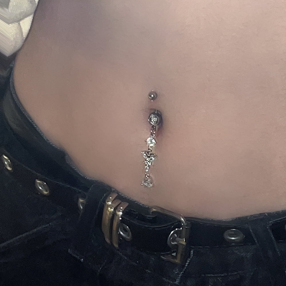 Surgical steel belly button rings dangle deals