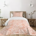 thumbnail image 3 of Ambesonne Camouflage Quilted Bedspread Set 2 Pcs, Soft Peach Tones, Twin Size, Salmon Peach, 3 of 6